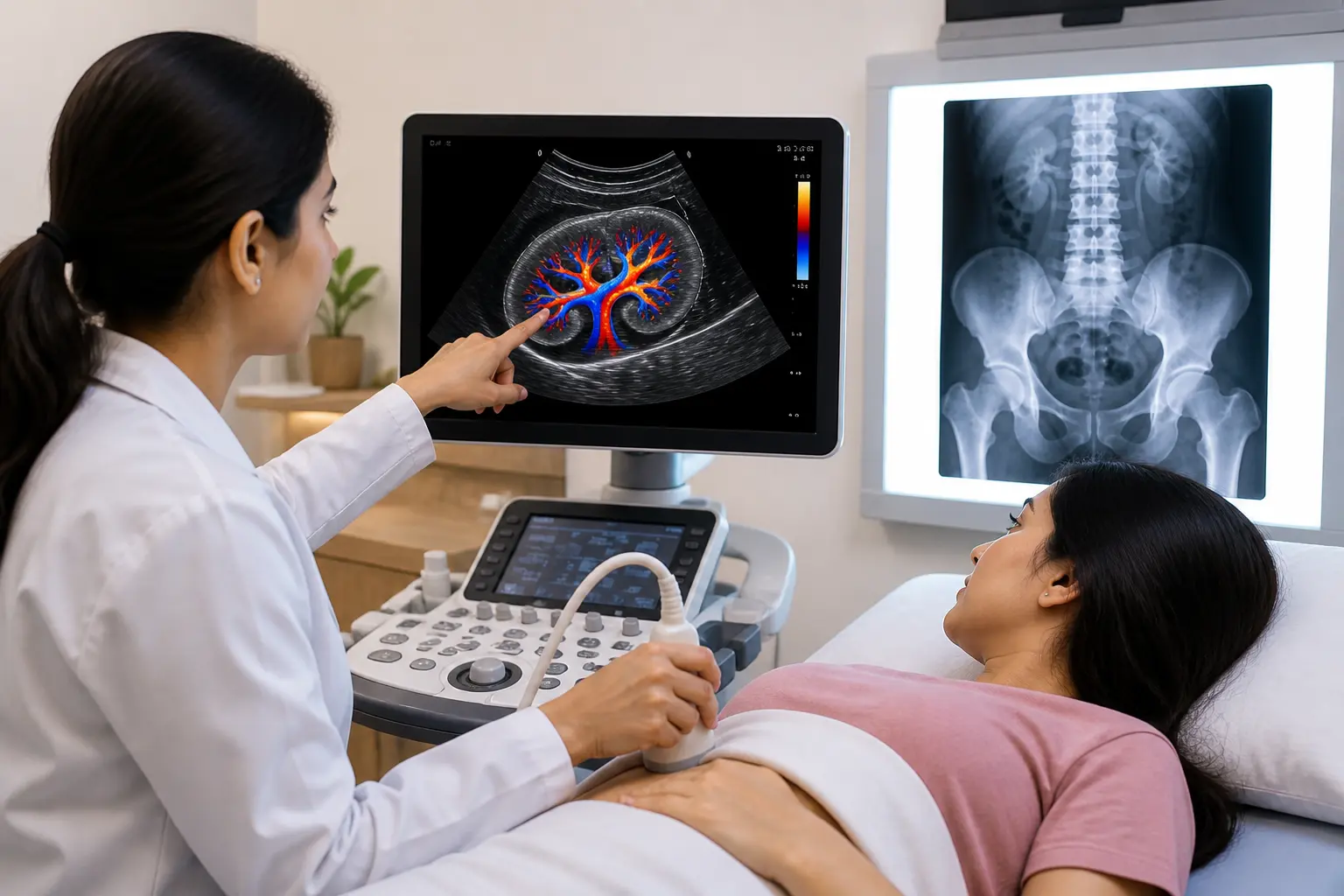 what does a renal colour Doppler scan show