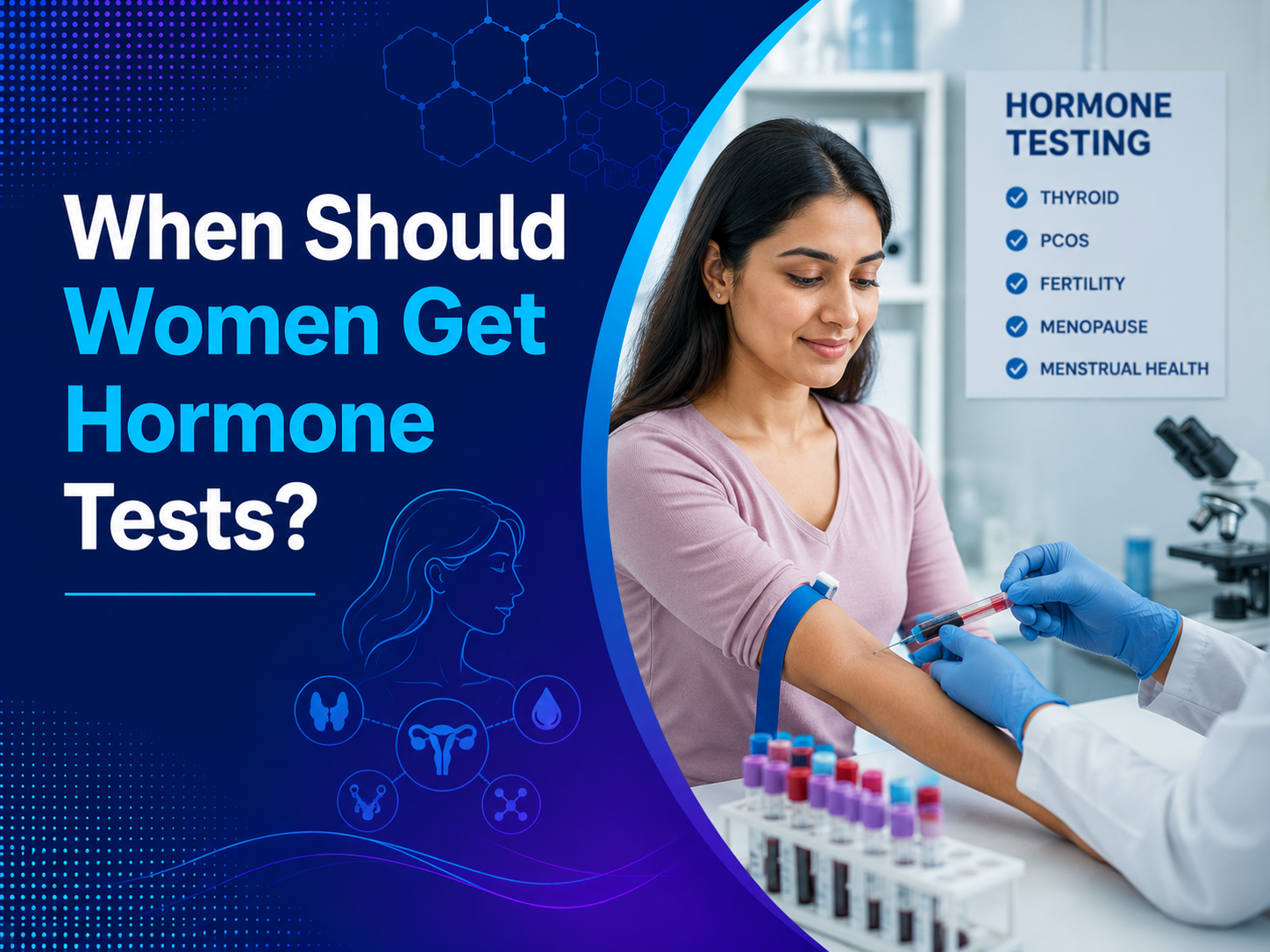 Woman consulting a doctor about hormone testing for PCOS, thyroid, fertility and menopause at Ultrascan Diagnostics Indore
